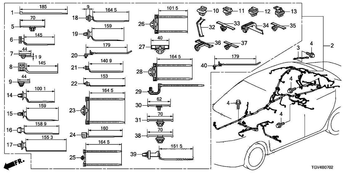 Acura 32162-TGV-A00 Sub-Wire, Defogger