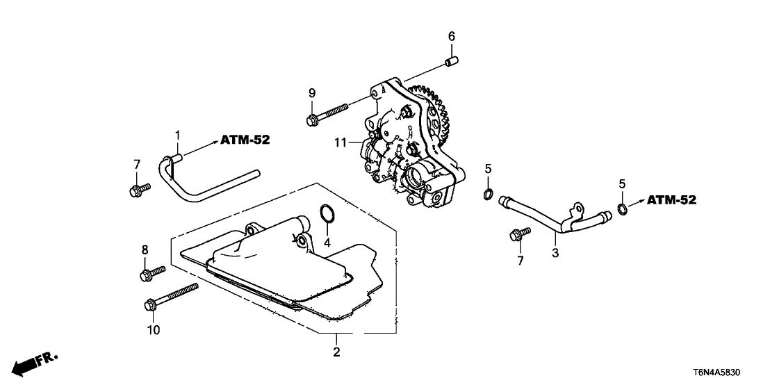 Acura 25730-58H-A00 Pipe, Gear Oil Feed