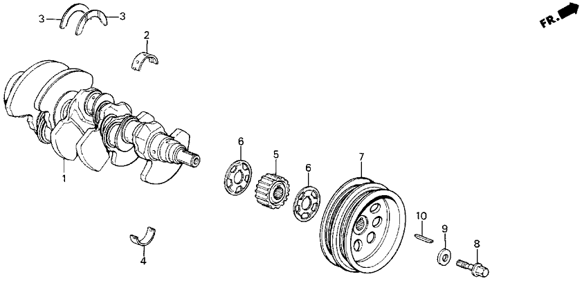 Acura 13322-PL2-J02 Bearing B, Main (Brown) (Taiho)