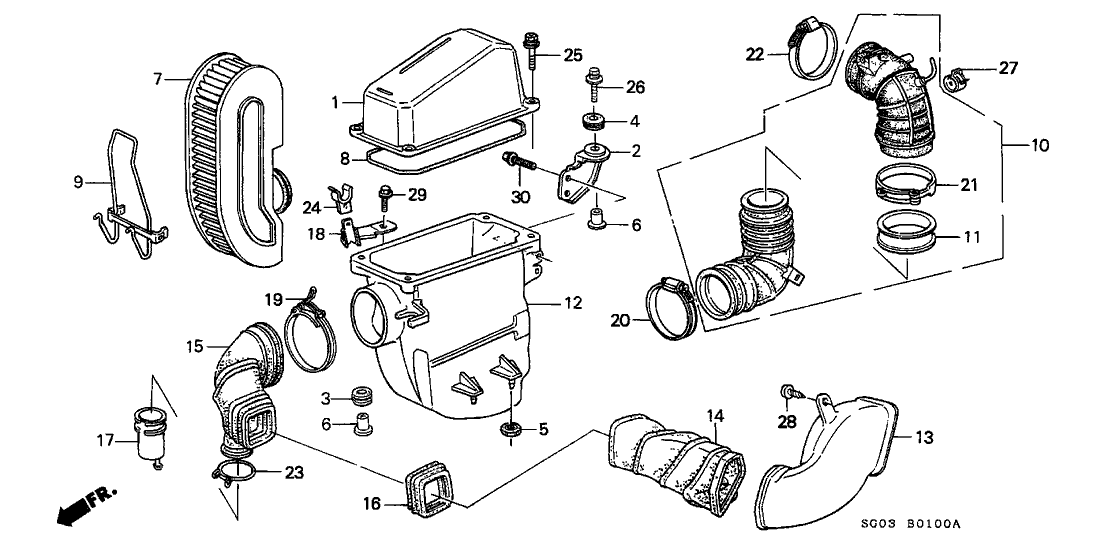 Acura 17314-PH7-003 Clamp B, Air In. Tube