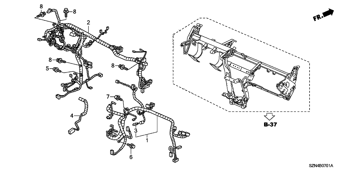 Acura 32117-SZN-A11 Wire Harness, Instrument
