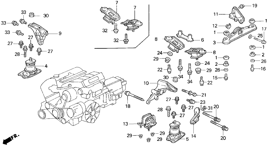 Acura 50825-SL5-010 Bracket, Left Front Engine Mounting