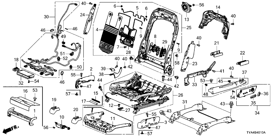 Acura 81592-TJB-A22 Lumbar Assembly Left