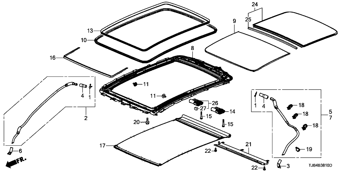 Acura 70251-TJB-A01 Rear Glass, Sunroof