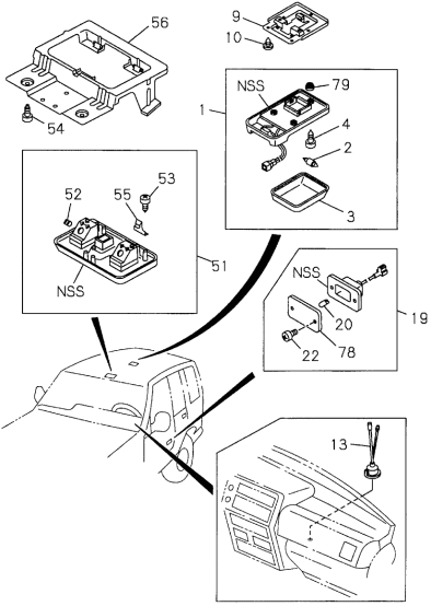 Acura 8-94375-387-1 Bracket, Roof Light