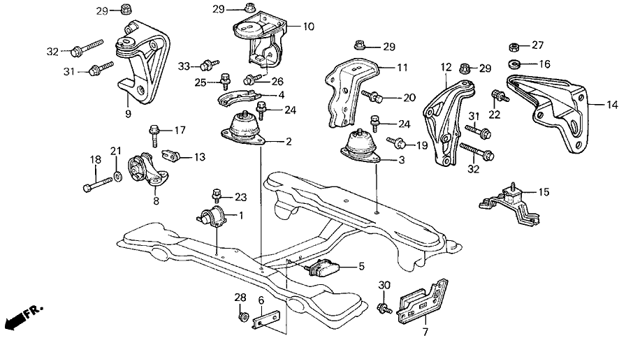 Acura 50255-SD4-000 Damper, Front Beam