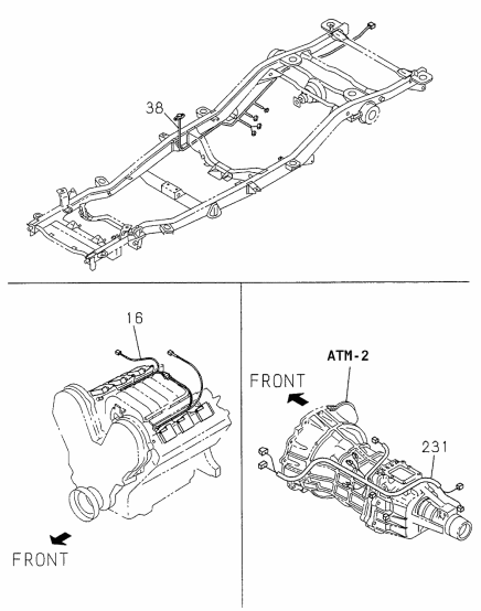 Acura 8-97148-639-8 Harness Engine, Ecgi