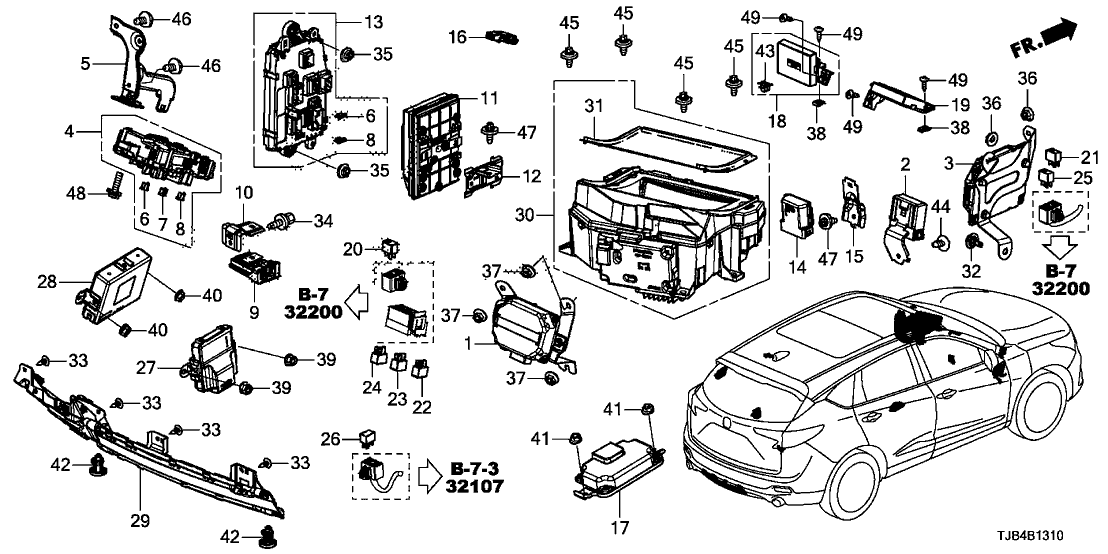 Acura 38801-TJB-A00 Bracket, Component BCM Unit