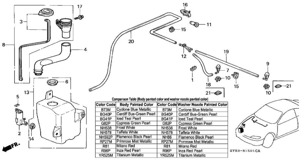 Acura 76805-SS8-004 Hose, Washer