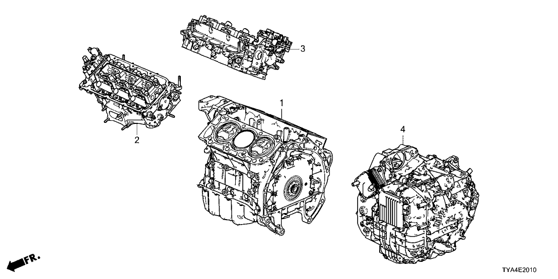 Acura 10004-61A-A00 Engine Sub-Assembly, Front