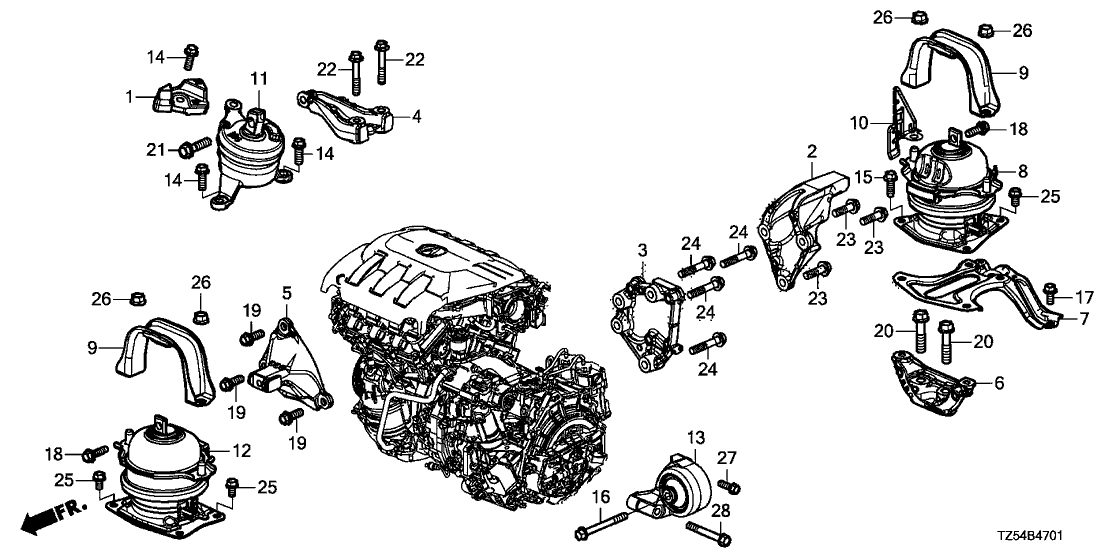 Acura 50612-TRX-A01 Adapter, Rear Engine Bracket