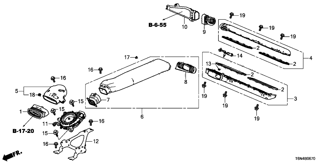 Acura 91561-5P6-003 Clip, Duct (T2.0) (Beige)