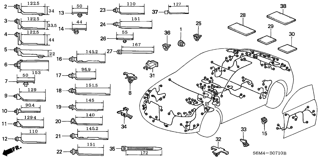 Acura 91550-SX0-003 Clip, Wire Harness