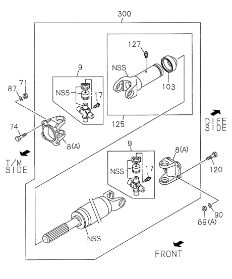 Acura 8-97211-133-0 Journal Assembly, Front Propeller Shaft