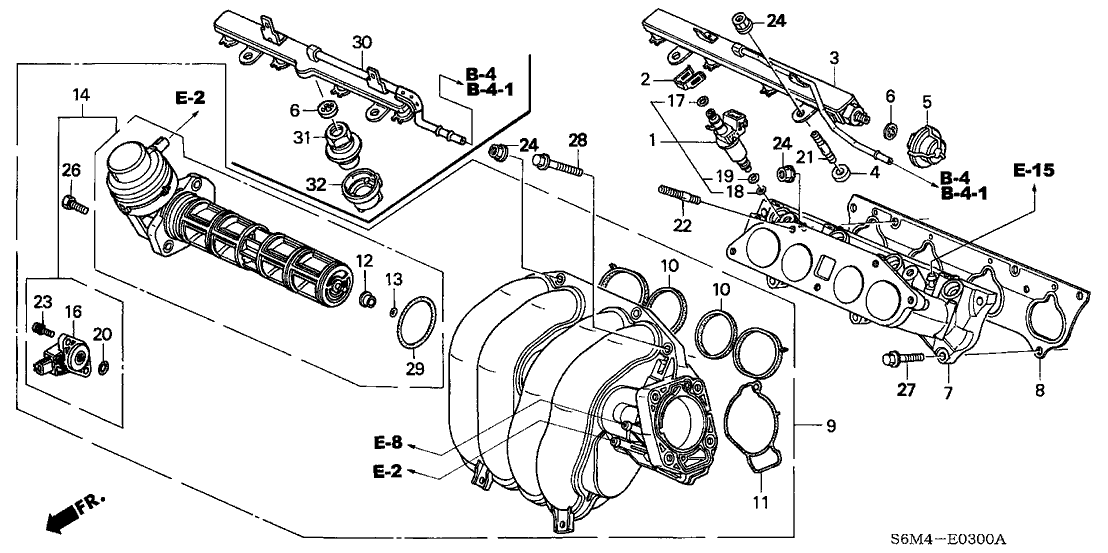 Acura 17050-PNE-G00 Base, Injector