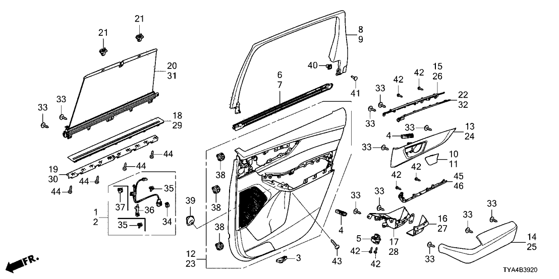 Acura 83701-TYA-A01ZA Base Right, Rear (Alluring Ecru)