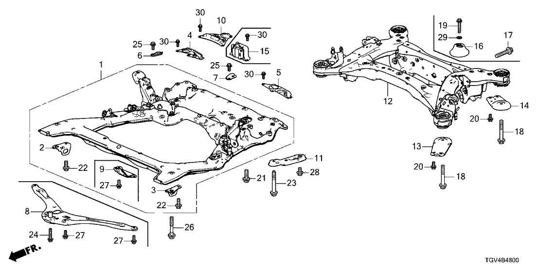 Acura 50275-TGV-A00 Stay, Rear Sub-Frame