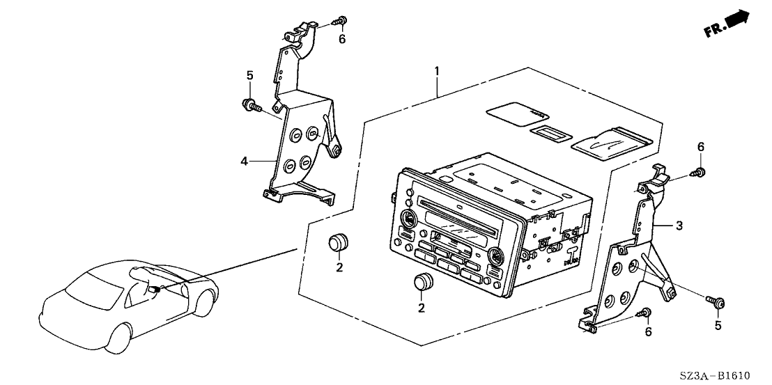 Acura 39100-SZ3-A70ZC Tuner Assembly, Automatic Radio (Type W) (Pioneer)