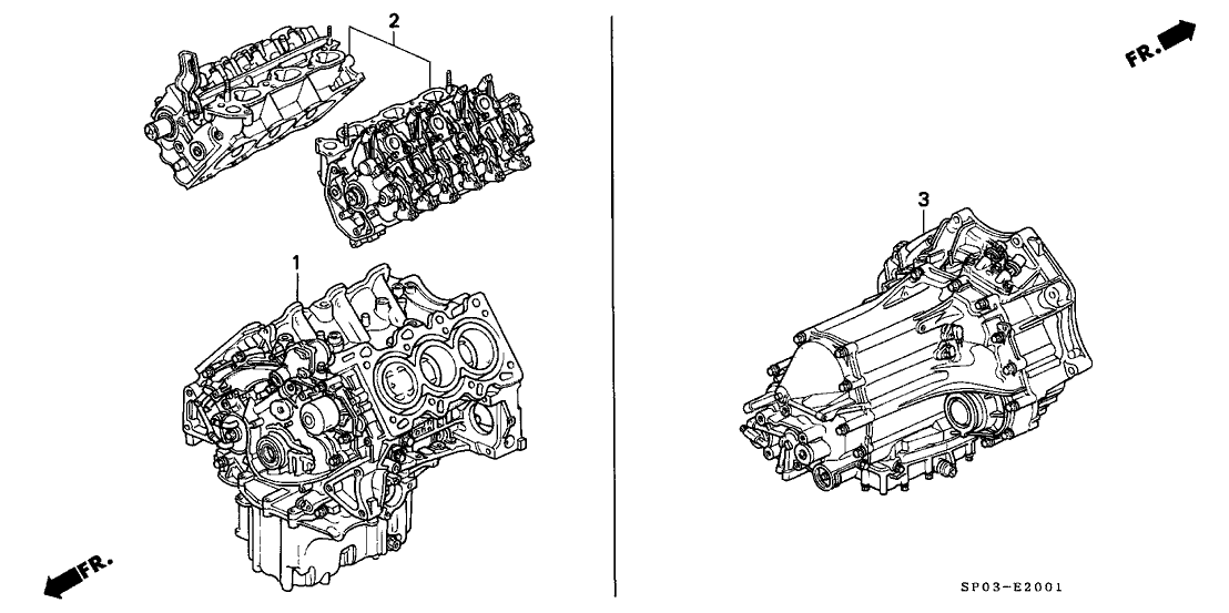 Acura 10001-PY3-A00 Engine Assembly, Bare (C32Al)