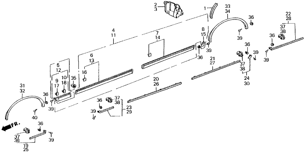 Acura 75391-SD4-924 Molding, Right Rear Wheel Arch