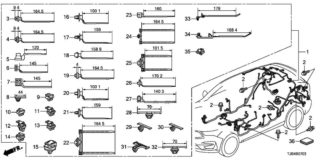 Acura 91552-T7A-003 Clip, Offset (Natural) (Seal)