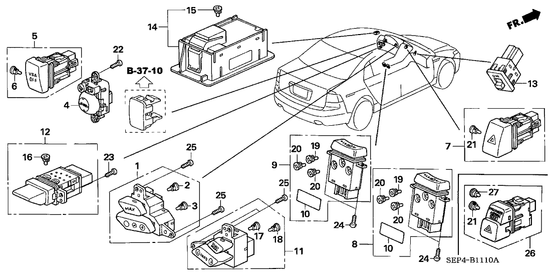 Acura 93901-12220 Screw, Tapping (3X10)