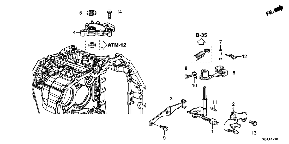 Acura 54313-TZ4-A80 Lever, Control