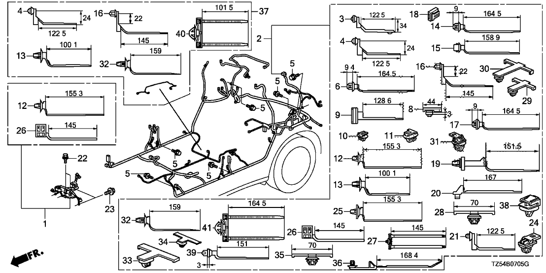 Acura 32107-TZ5-A00 Wire Harness, Floor