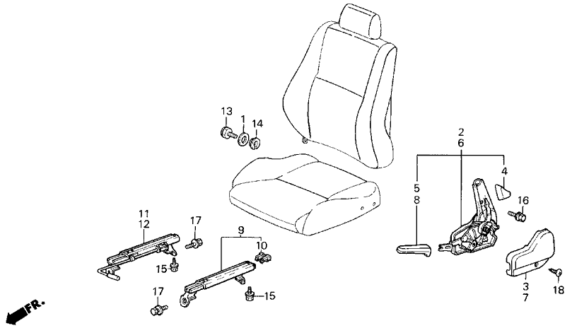 Acura 77520-SE7-A01 Adjuster, Passenger Side Slide (Inner)