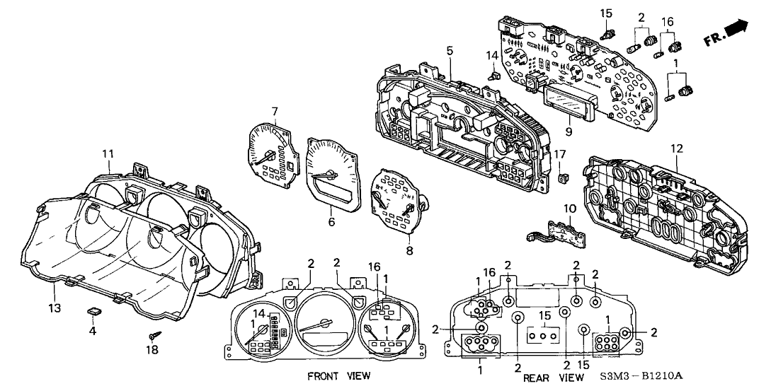 Acura 78130-S0K-A02 Fuel & Temperature Meter Assembly