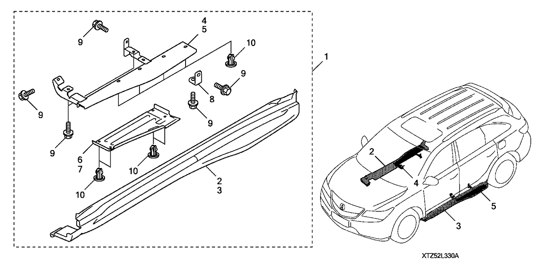 Acura 08L33-TZ5-200AA Garnish Assembly, Passenger Side