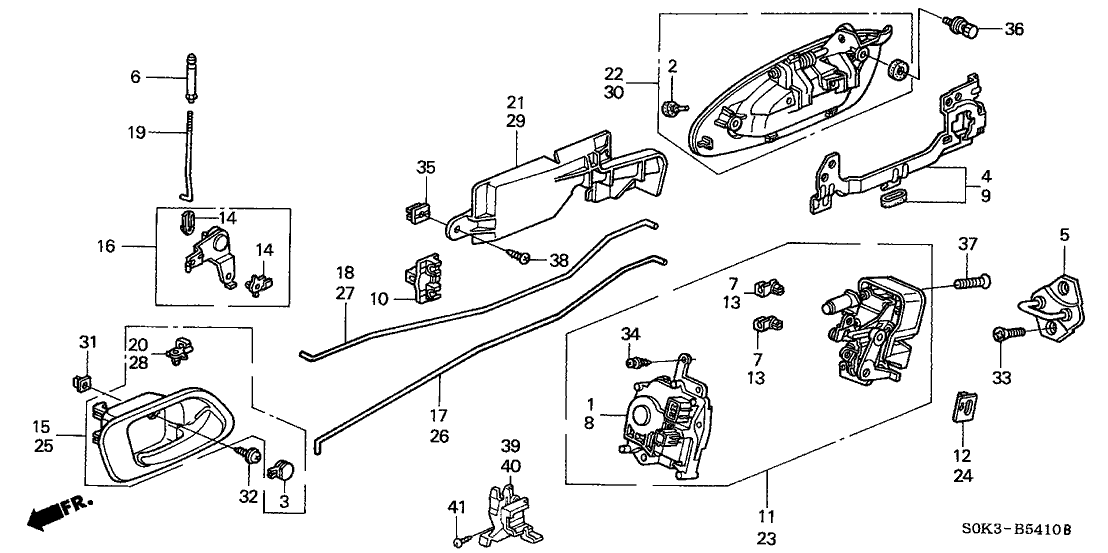 Acura 72640-S0K-J01ZU Right Rear Door Handle Assembly (Outer) (Desert Mist Metallic)