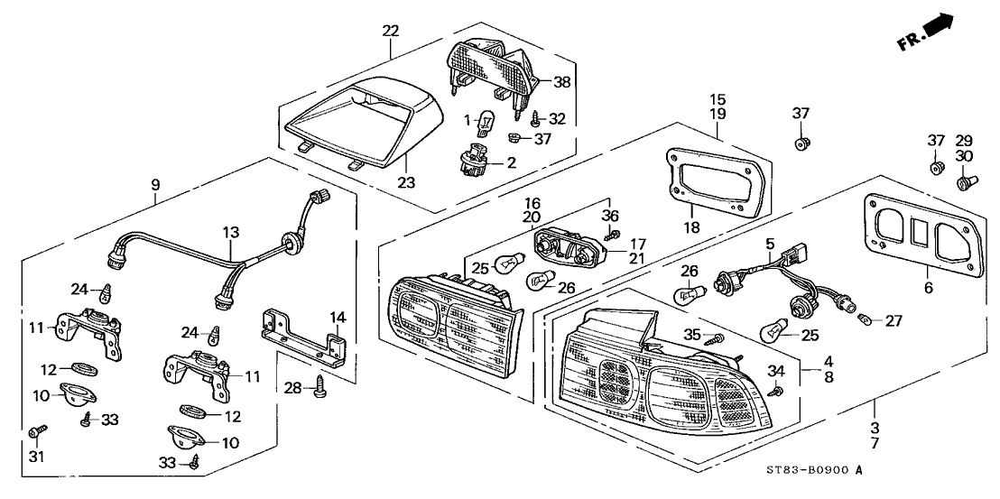 Acura 93903-322J0 Screw, Tapping (3X10)