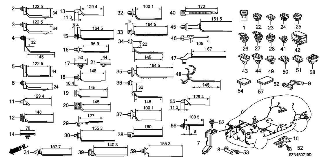 Acura 91902-SZ5-A00 Cushion, Wire Harness (100X100)