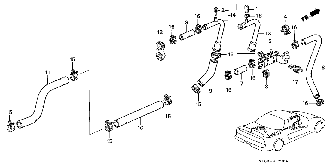 Acura 91551-SH3-A01 Clamp, Drain Hose