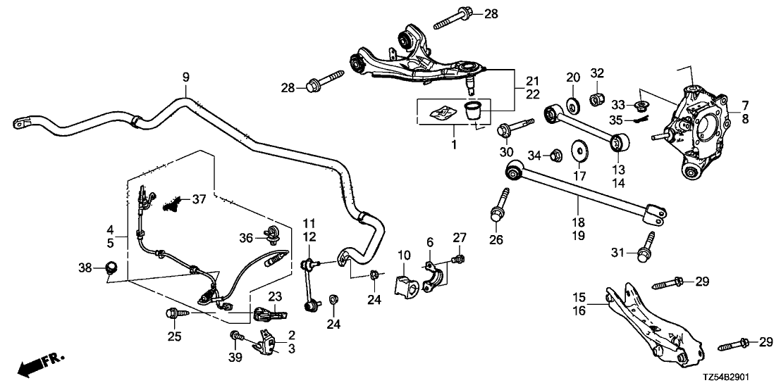 Acura 52300-TYS-A01 Spring, Rear Stabilizer