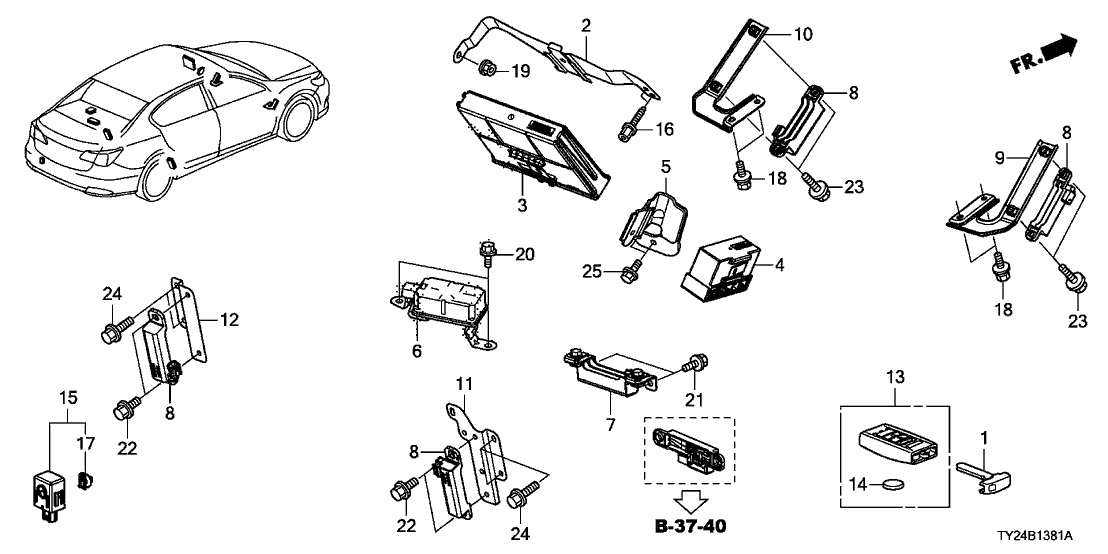 Acura 38388-TY2-A20 Bracket, Right Rear Tpms&Sm