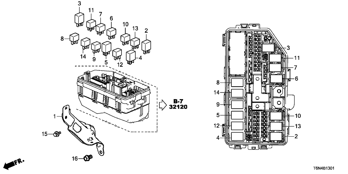 Acura 38251-T6N-A00 Bracket, Relay Box