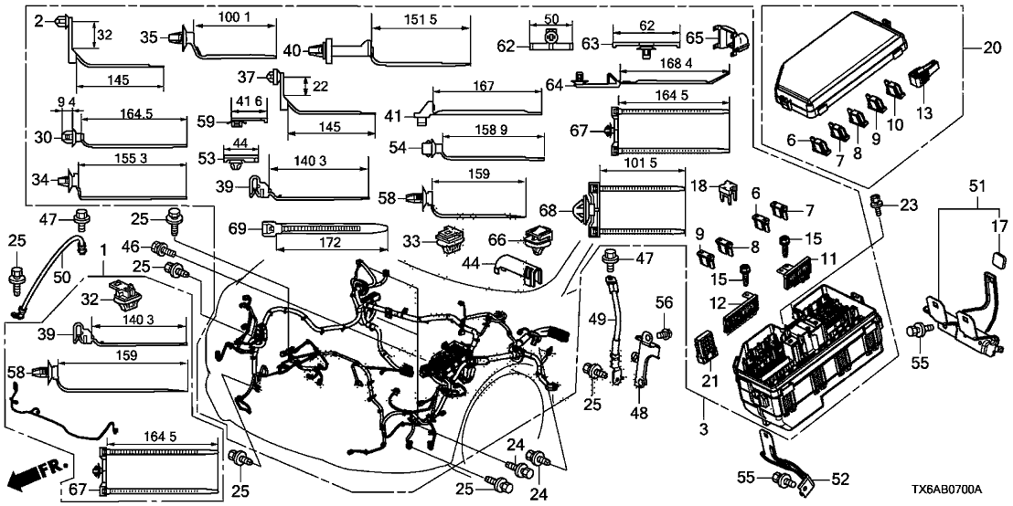 Acura 32128-5D0-003 Cover, Powertrain Control Module Connector