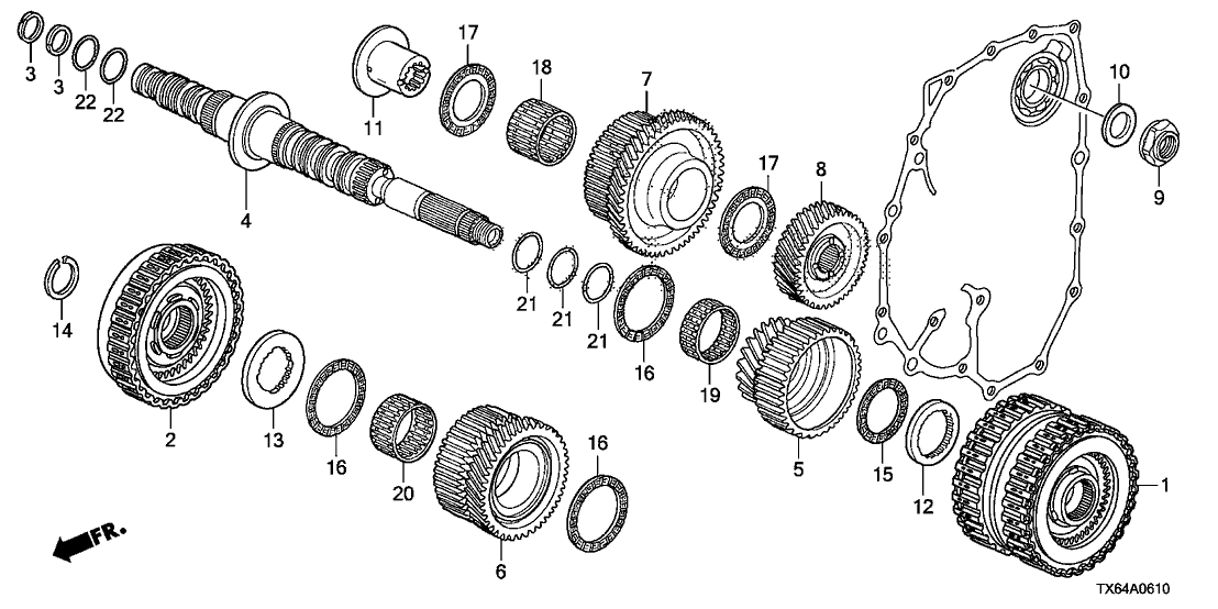 Acura 23455-R00-000 Gear, Secondary Shaft Third