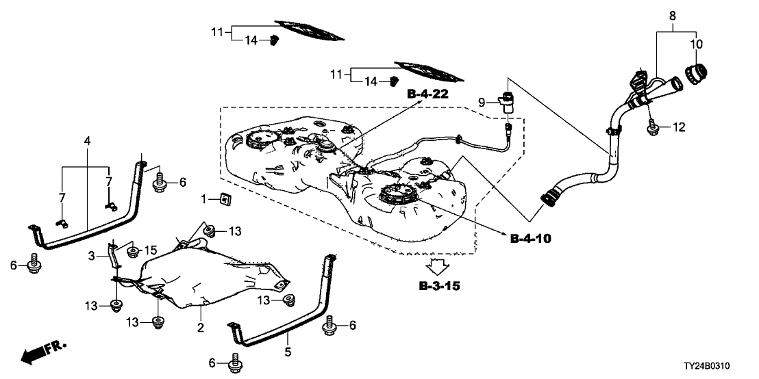 Acura 17526-T2A-A01 Clip, Fuel Tank Band