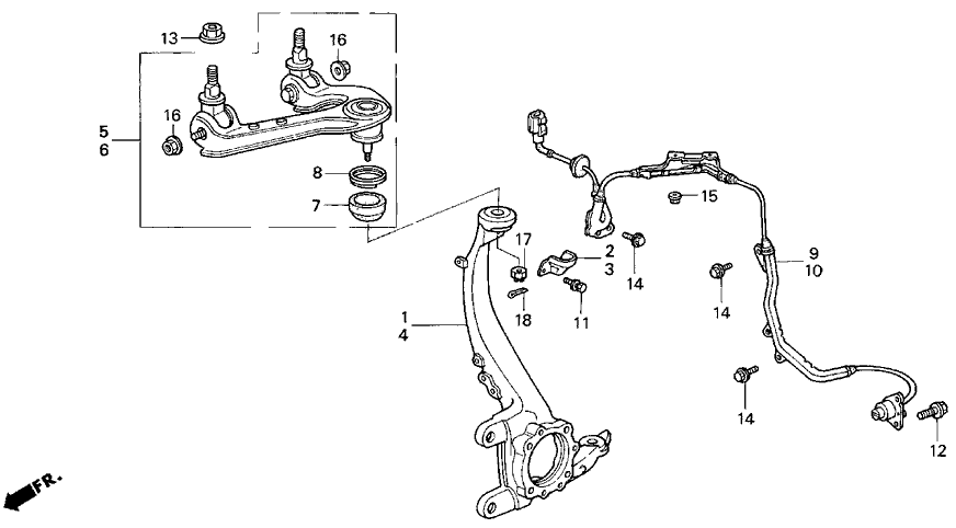 Acura 51460-SL5-A01 Left Front Arm Assembly (Upper)