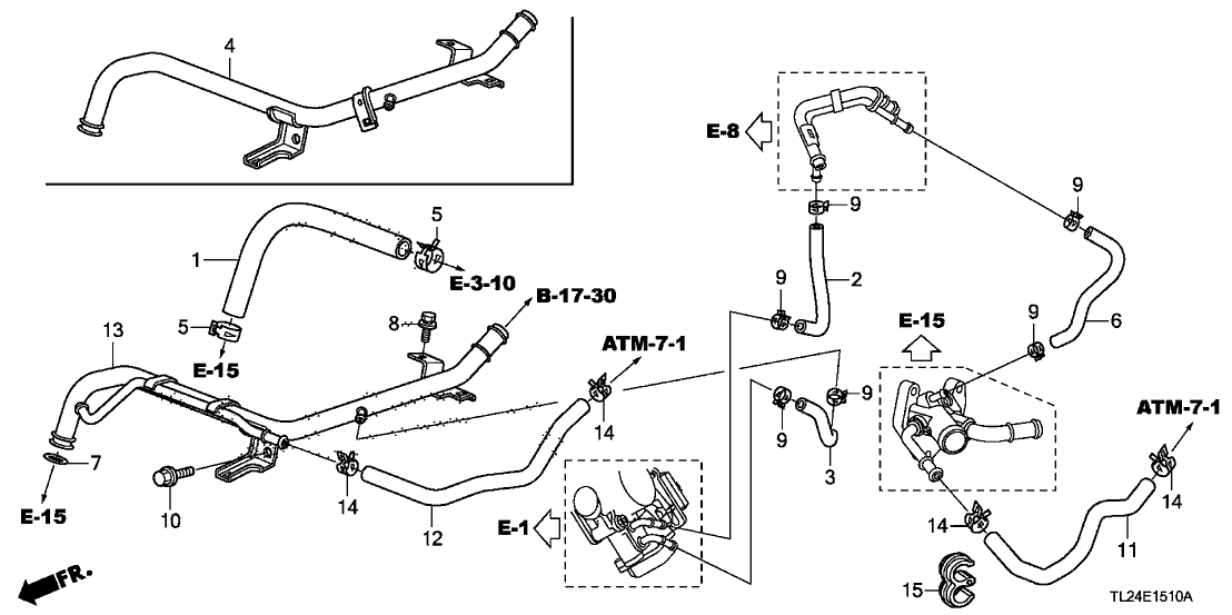 Acura 19422-R40-A61 Hose, Warmer Outlet (ATF)