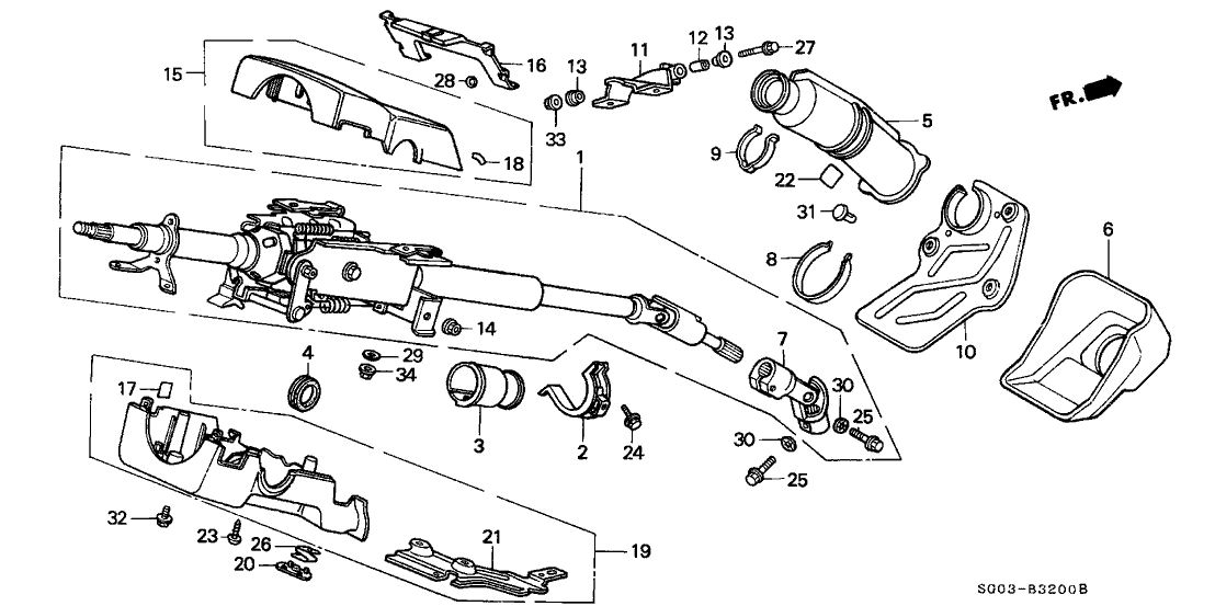 Acura 53366-SD4-A90 Nut, Tilt Lock