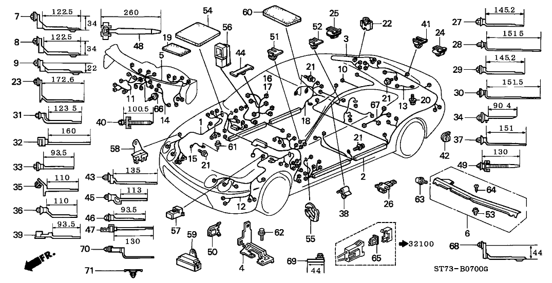 Acura 32200-ST7-A21 Wire Harness, Engine Room