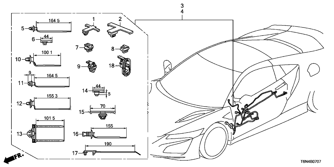 Acura 32751-T6N-A30 Wire Harness, Driver Door