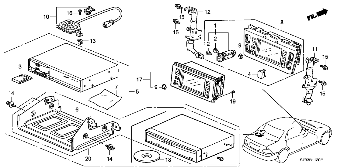 Acura 39540-SZ3-305 Navigation Unit (Service)