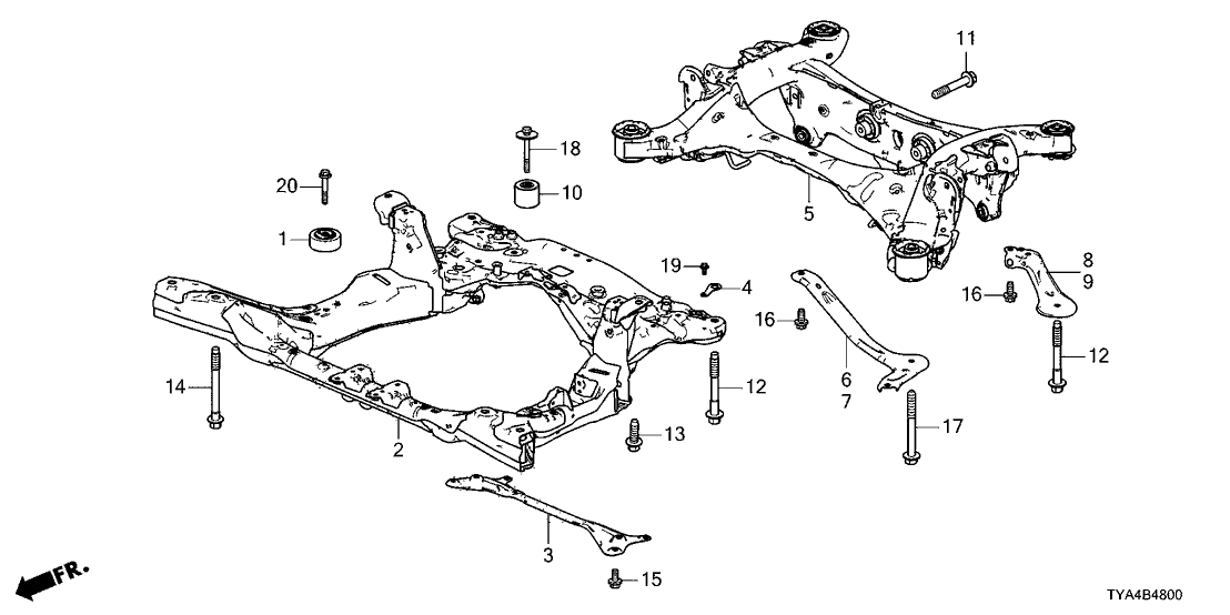Acura 50210-TYA-A13 Sub-Frame Component, Front