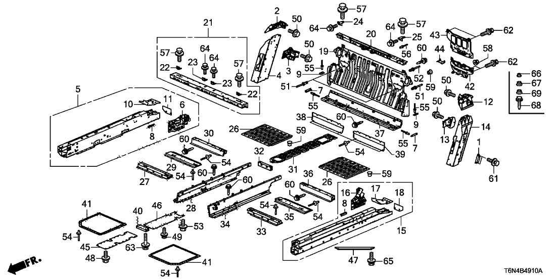 Acura 65160-T6N-A00ZZ Bracket, Tunnel Sub-Frame Mounting