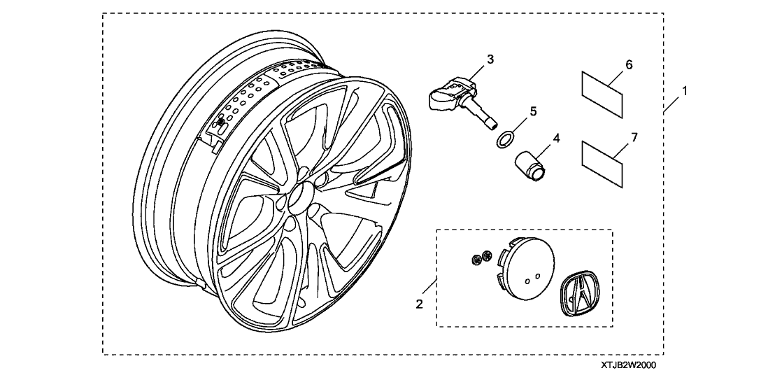 Acura 08W20-TJB-203 20"D/C Pnt Wheel